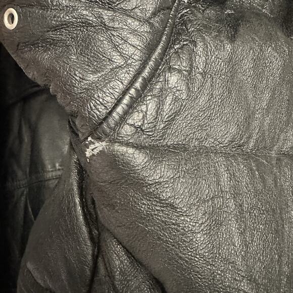 Wilsons The Leather Experts Black Vintage Leather Bomber Jacket Men's Size 1X - Picture 4 of 7